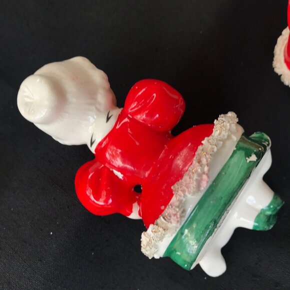 Lefton Spaghetti Trim Santa & Mrs Claus Shelf Sitters - set of 2 - Picture 16 of 16